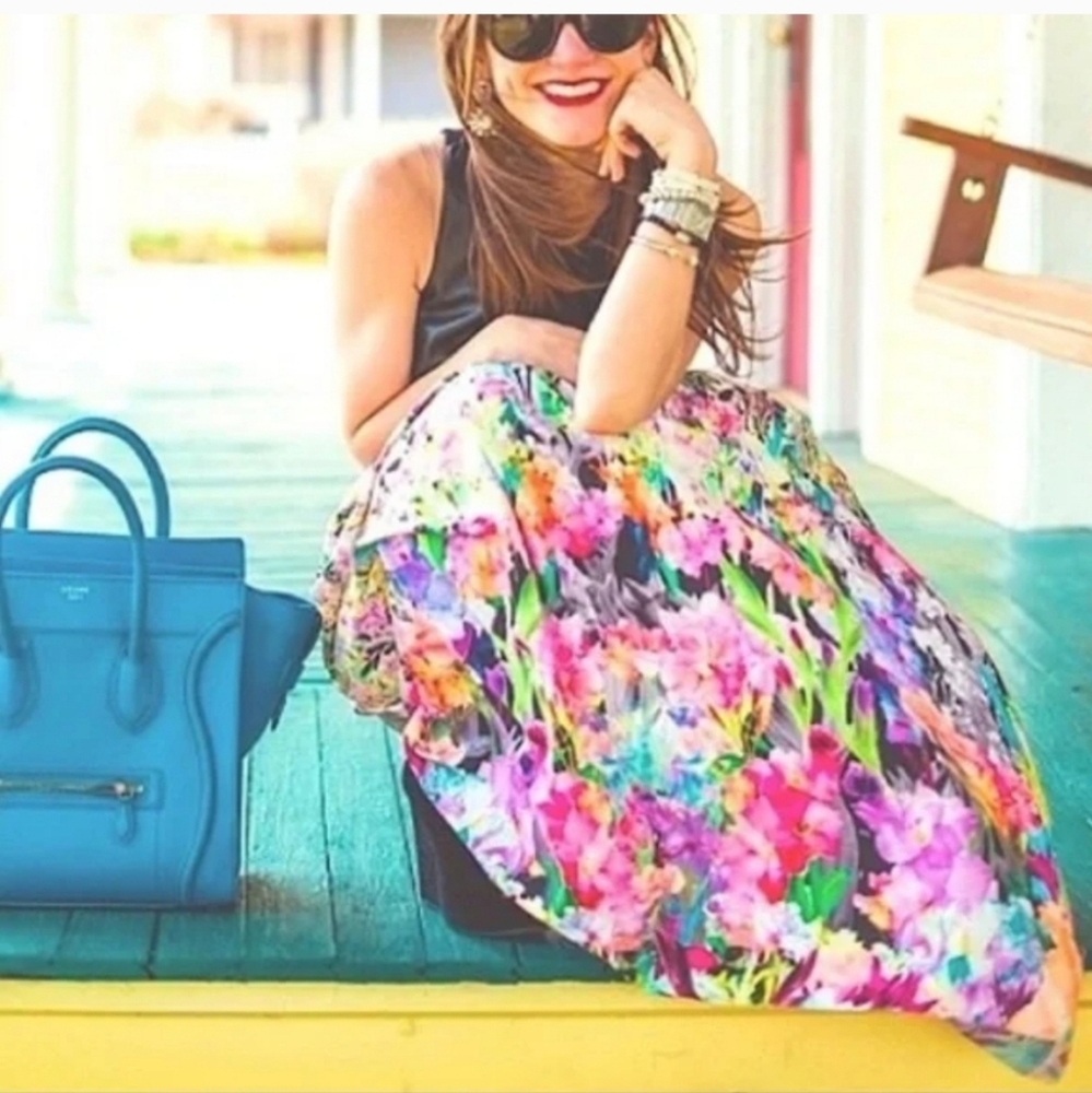 Anthropologie Rana Gill Firefleur Maxi Skirt Blogger Favorite Medium - Picture 2 of 7